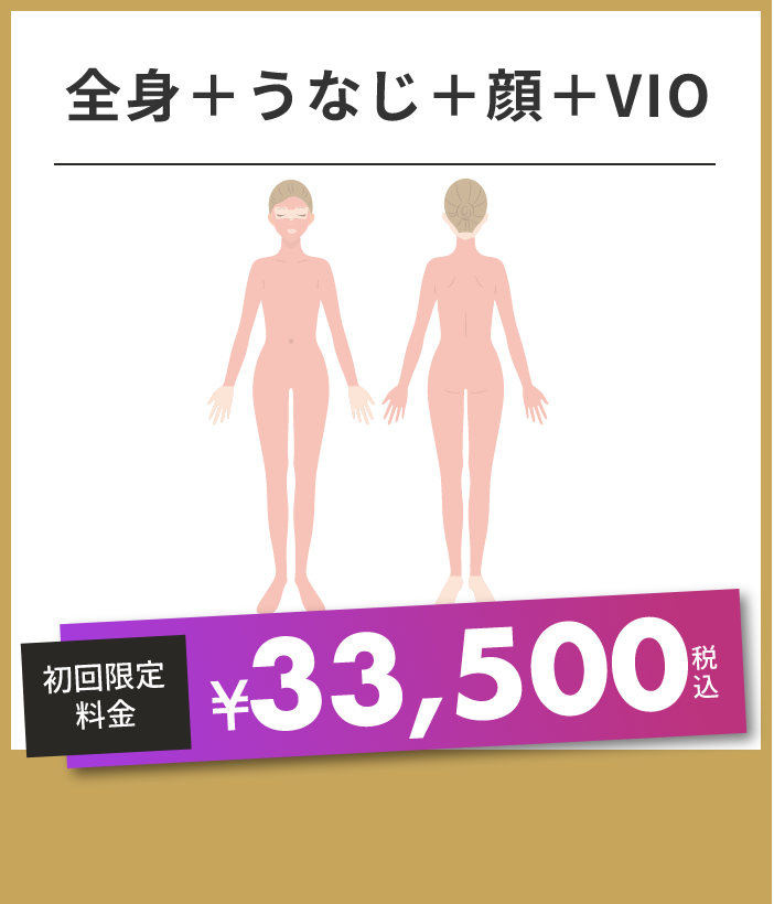 全身＋うなじ＋顔＋VIO