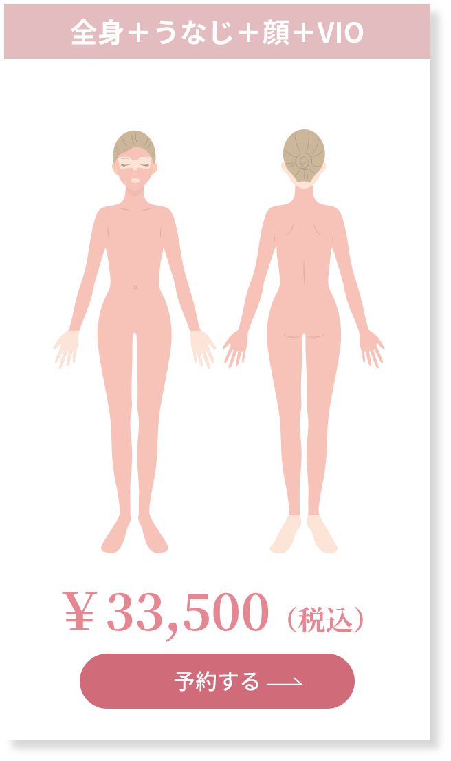 全身 + うなじ + 顔 + VIO